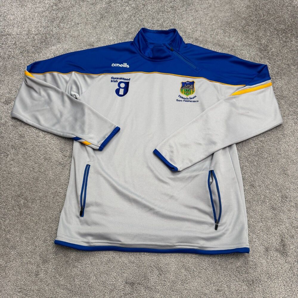 O'Neills Tipperary San Francisco GAA 1/4 Zip Pullover Jacket Small Blue White